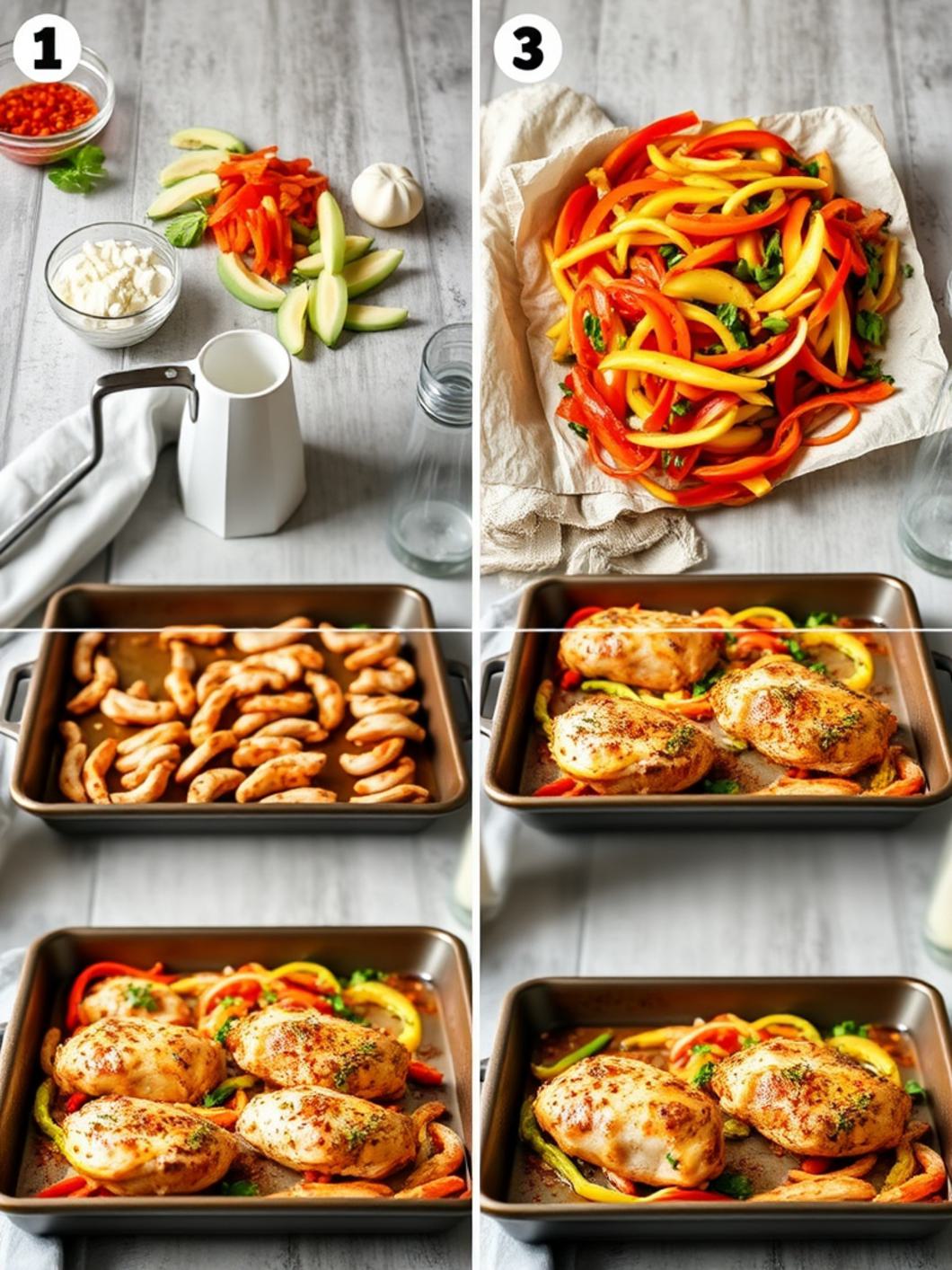 Step-by-Step preparation for Sheet Pan Chicken Fajitas