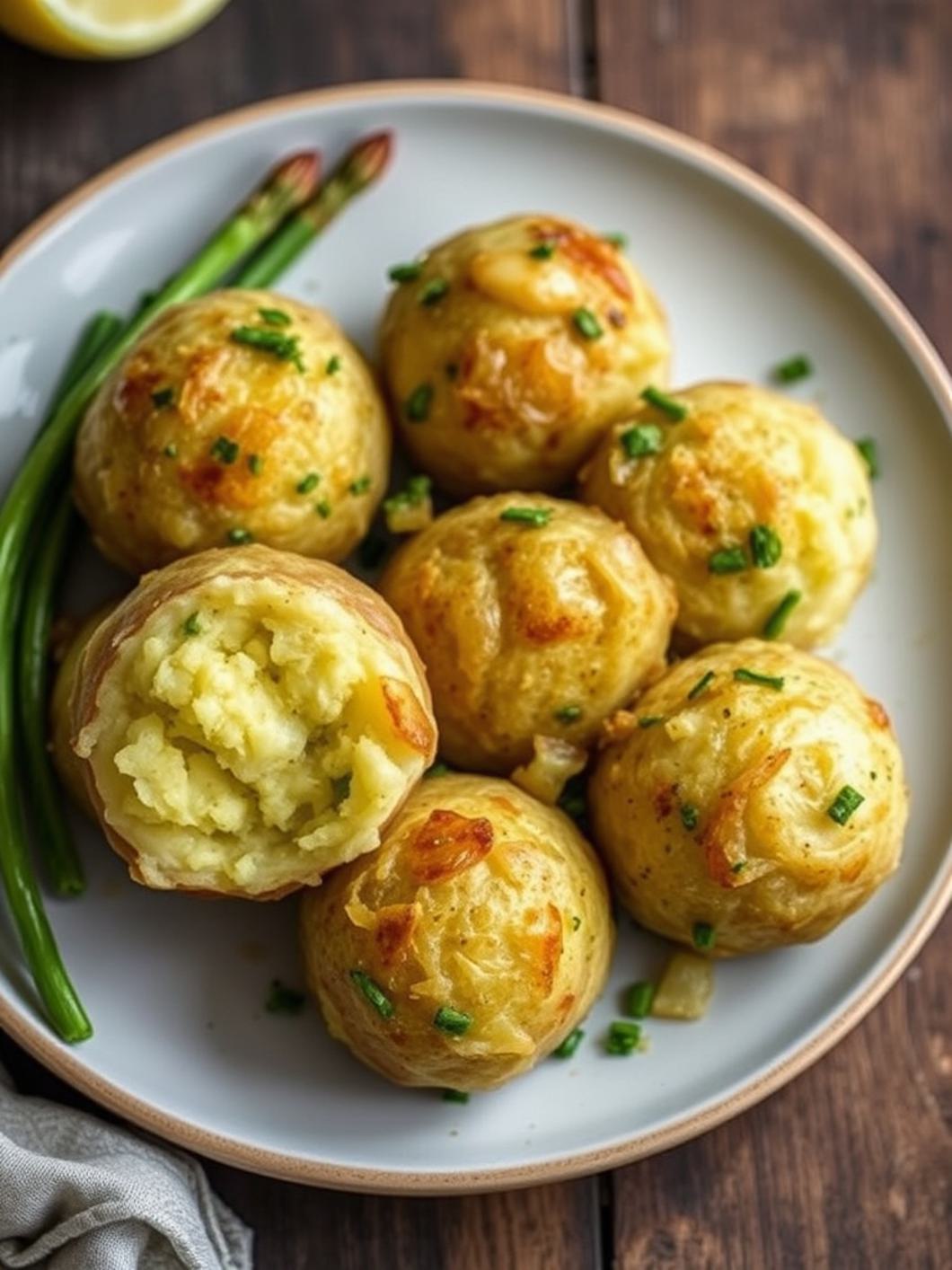 Smashed Green Onion Potato Bombs