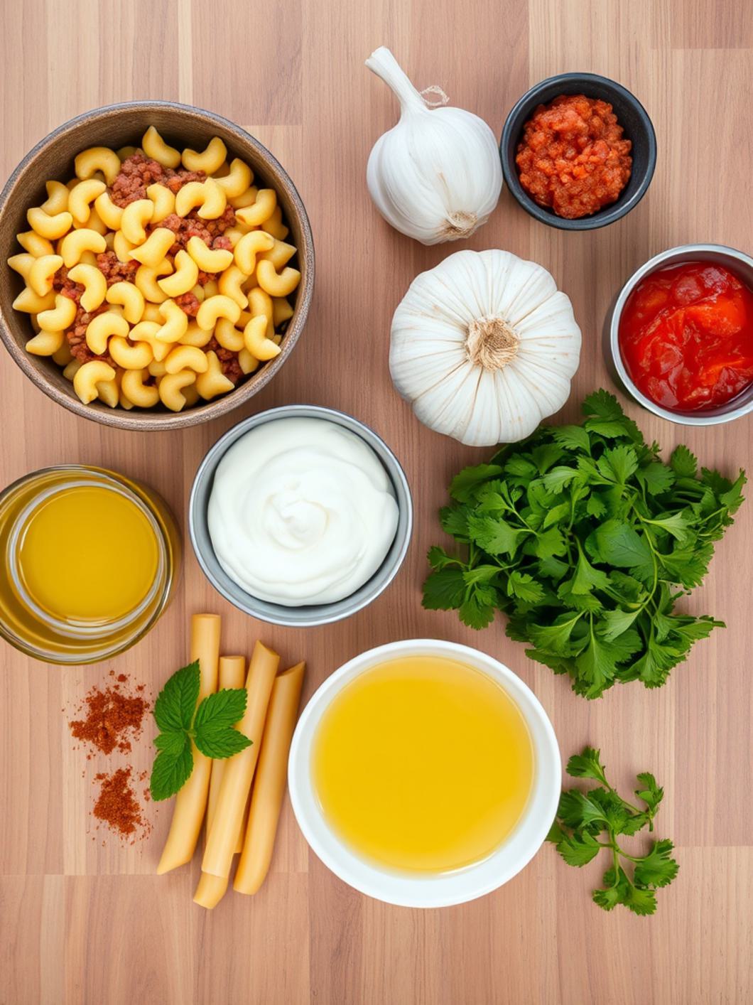 Ingredients for Turkish pasta