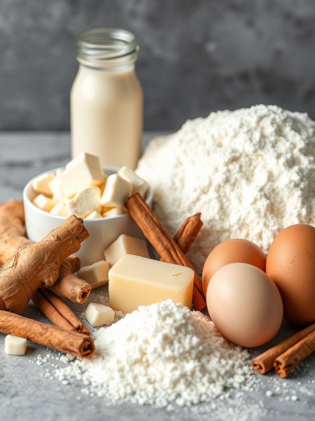 Ingredients for White Chocolate Gingerbread Truffles