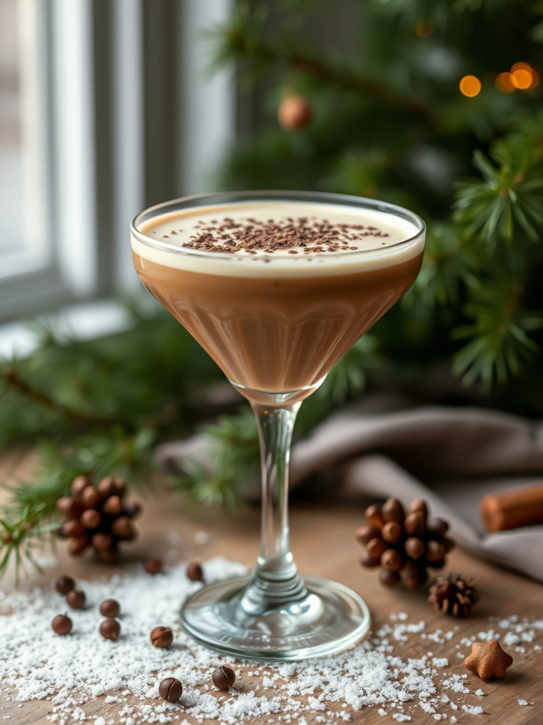 Serving suggestion for Winter Woods Espresso Martini