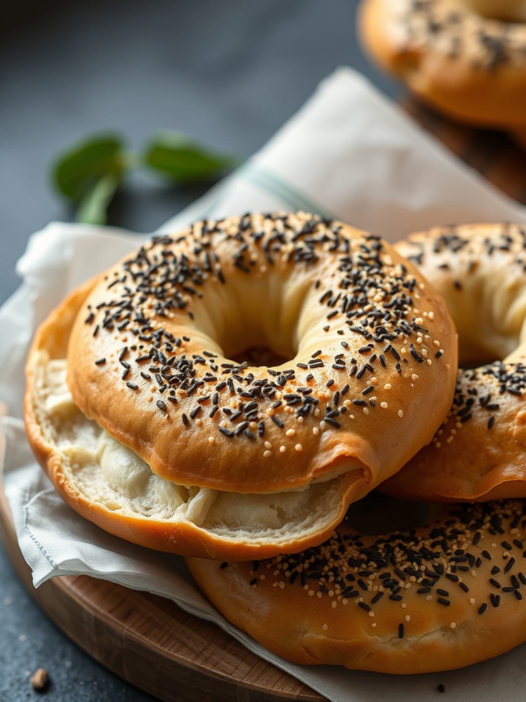 Serving suggestion for bagels protein