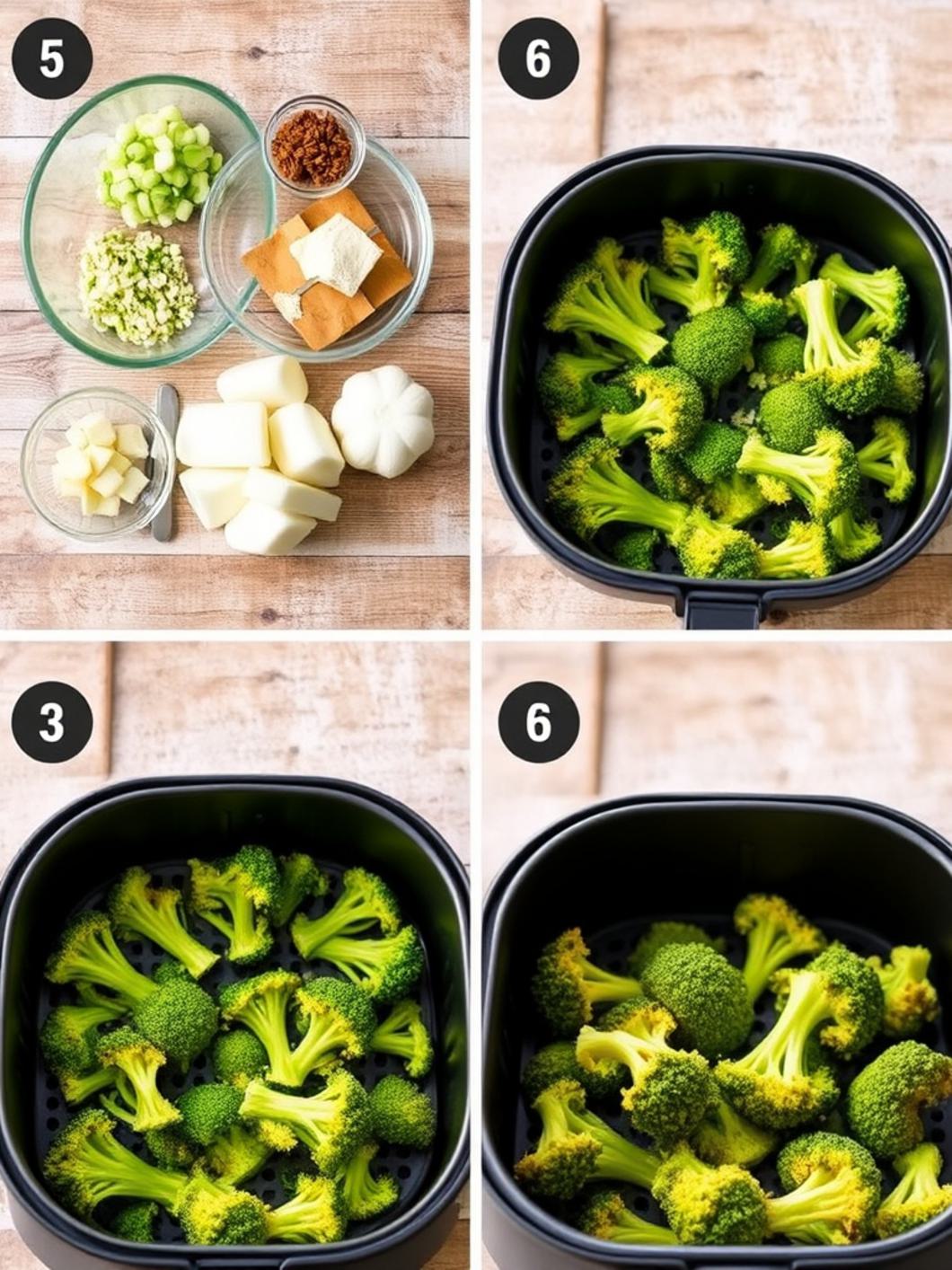 Step-by-Step preparation for Air Fryer Broccoli