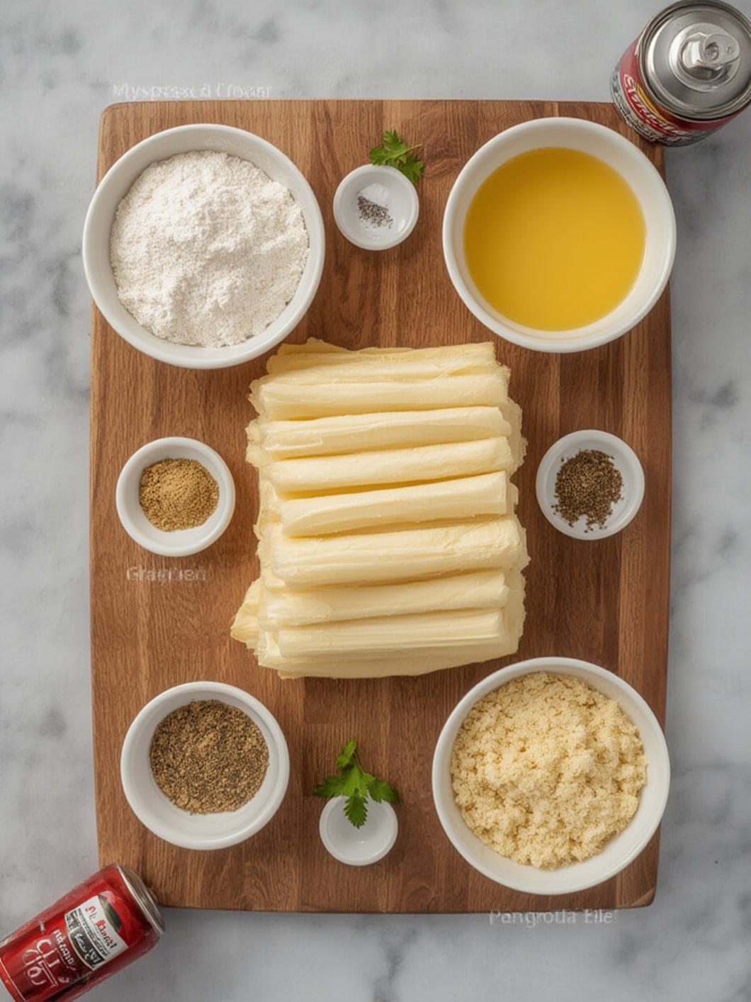 Ingredients for Air Fryer Mozzarella Sticks