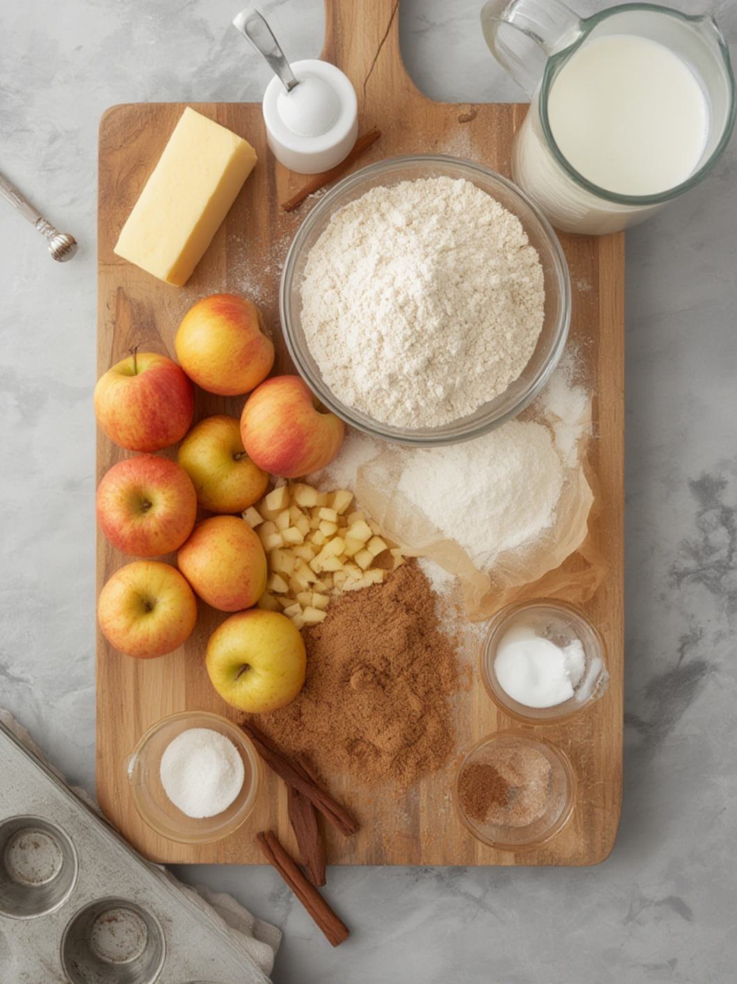 Ingredients for Apple Cinnamon Muffins