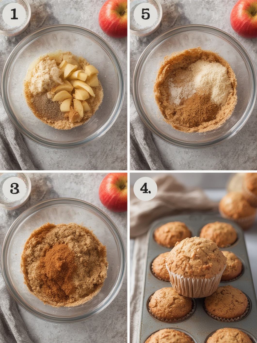 Step-by-Step preparation for Apple Cinnamon Muffins