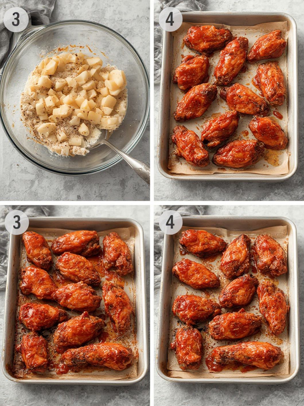 Step-by-Step preparation for Baked BBQ Chicken Wings