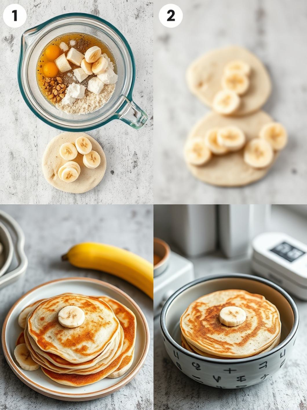 Step-by-Step preparation for Banana Pancakes