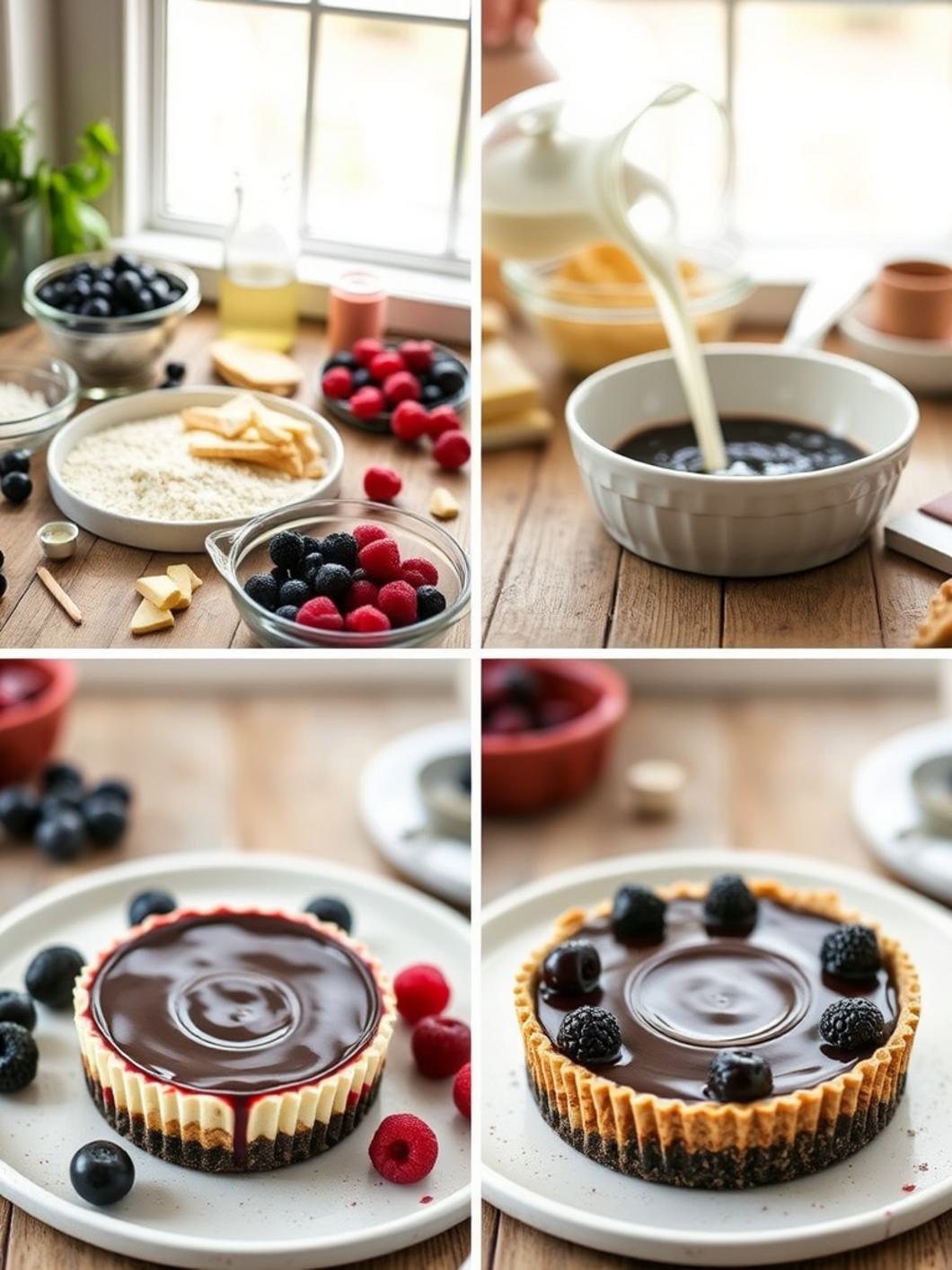 Step-by-Step preparation for Black Forest Mini Cheesecakes 