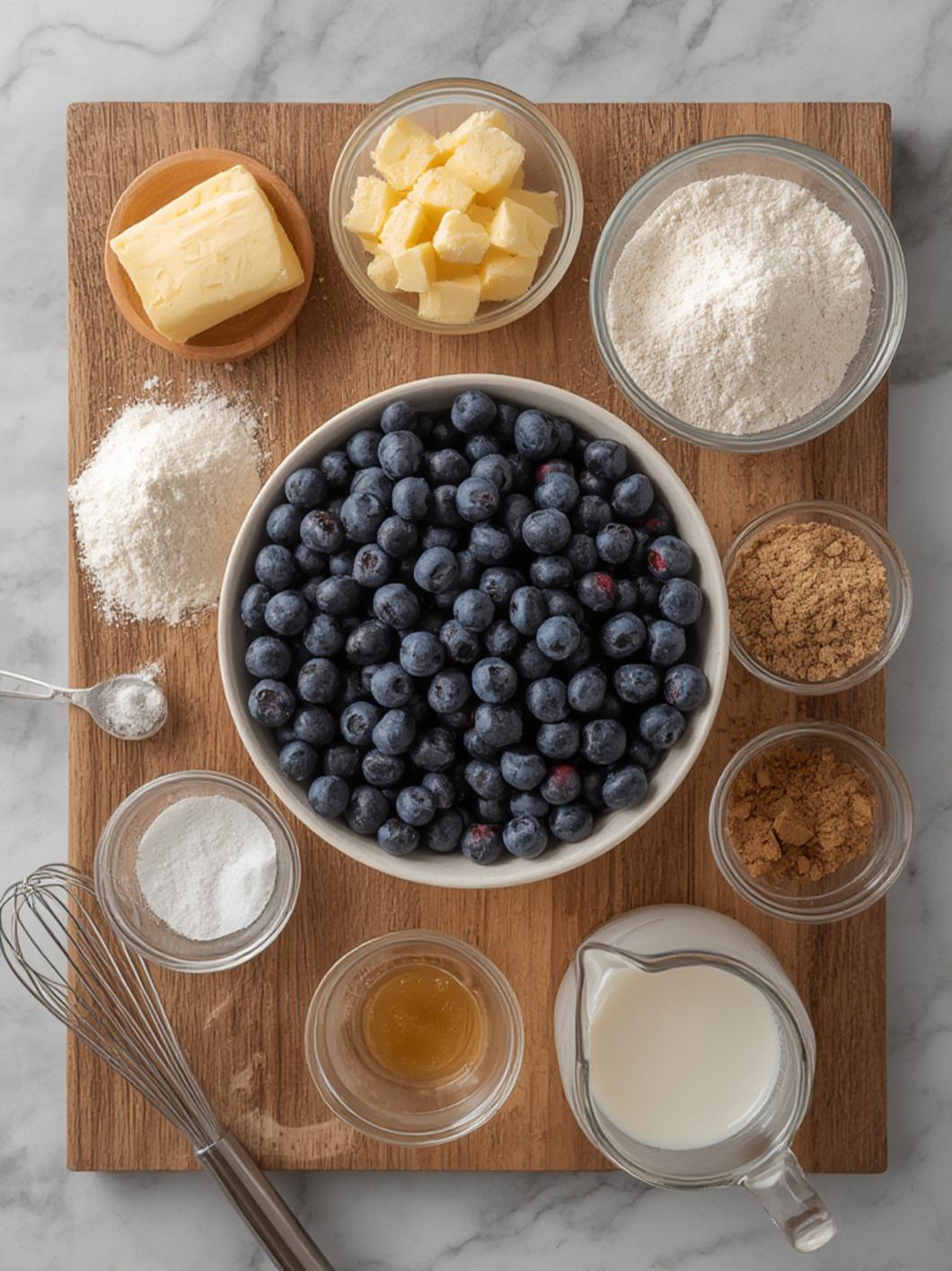 Ingredients for Blueberry Streusel Coffee Cake