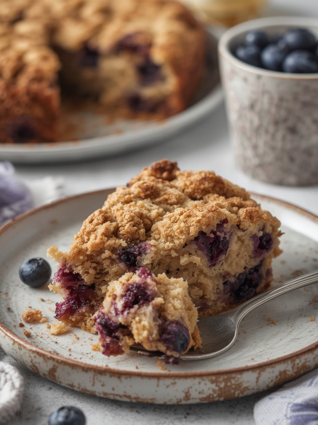 Serving suggestion for Blueberry Streusel Coffee Cake