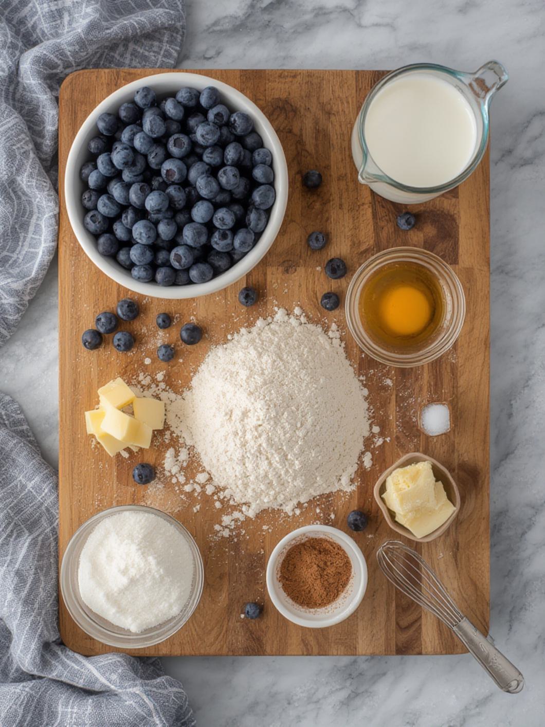Ingredients for Blueberry Streusel Muffins