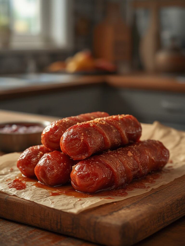 Brown Sugar Bacon Wrapped Smokies