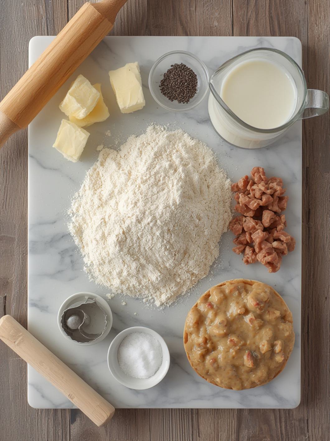 Ingredients for Buttermilk Biscuits And Sausage Cream Gravy