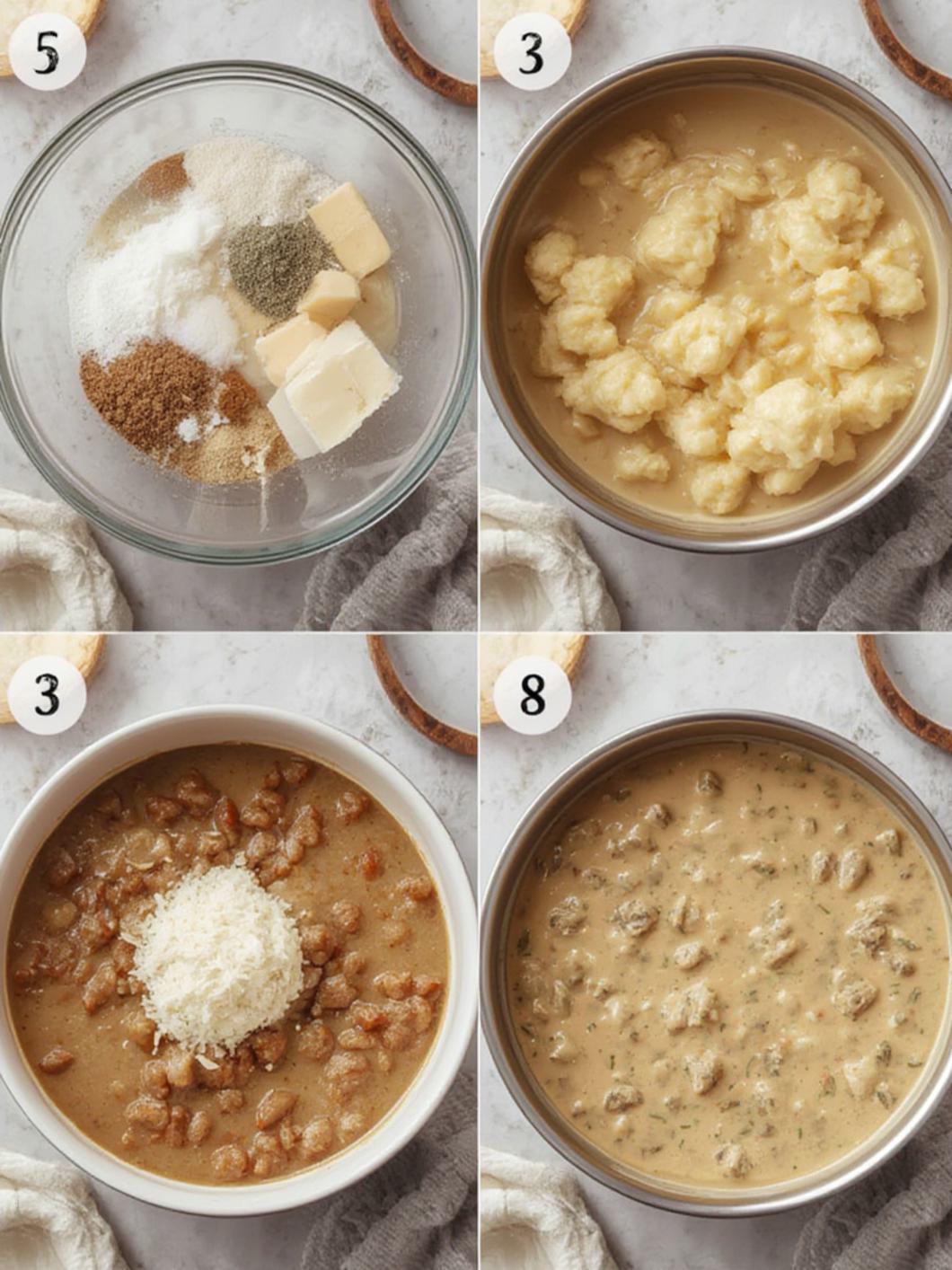 Step-by-Step preparation for Buttermilk Biscuits and Gravy