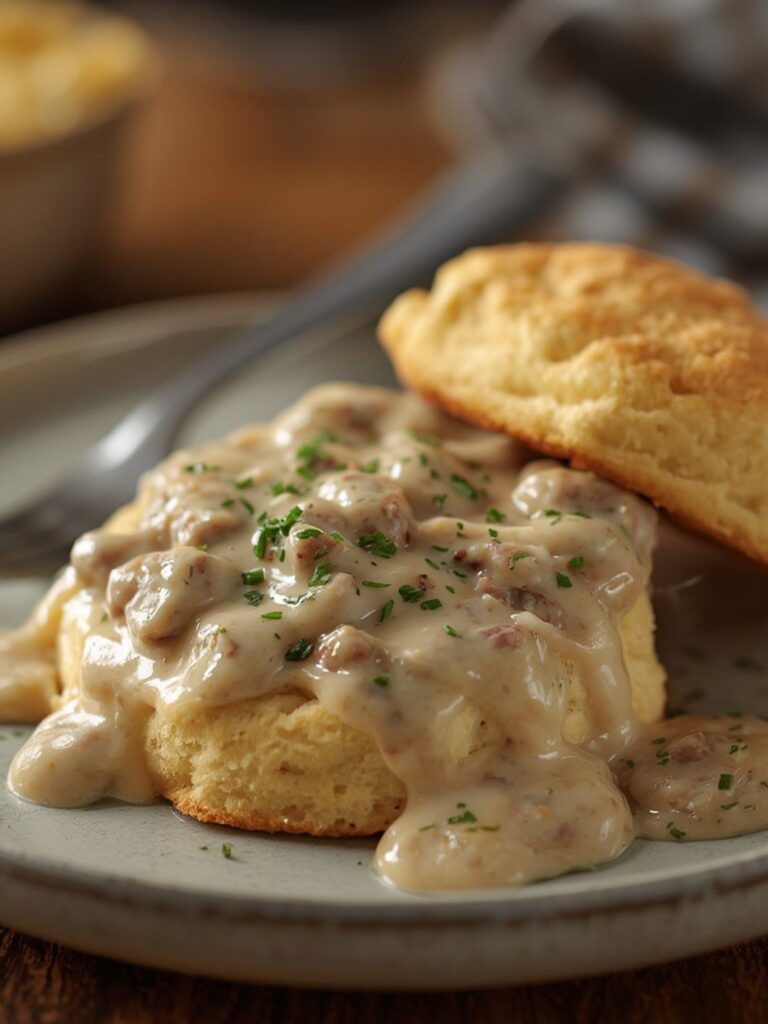 Buttermilk Biscuits And Sausage Cream Gravy