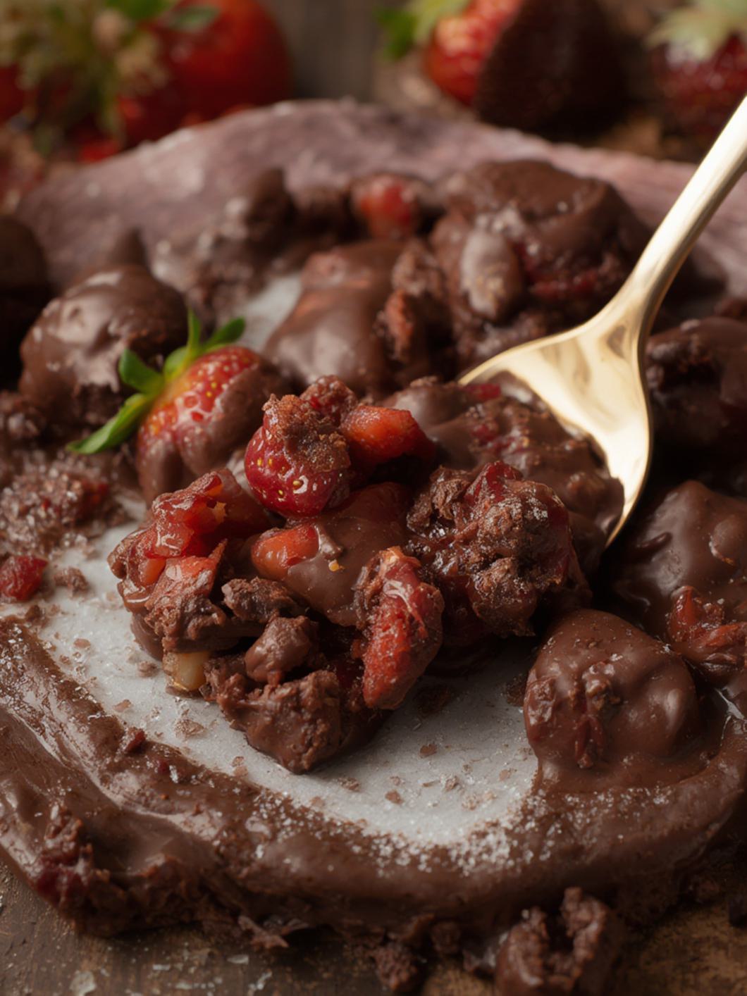 Serving suggestion for Chocolate-Covered Strawberry Clusters