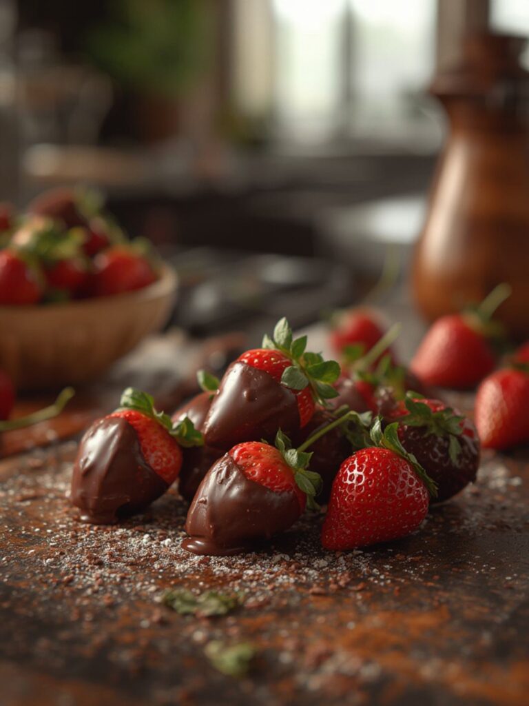 Chocolate-Covered Strawberry Clusters