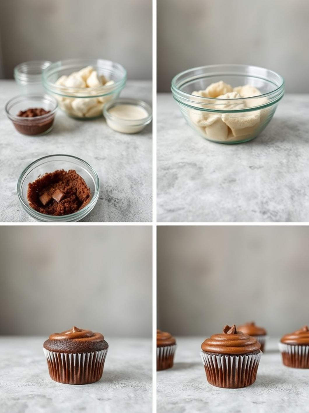 Step-by-Step preparation for Chocolate Cupcakes