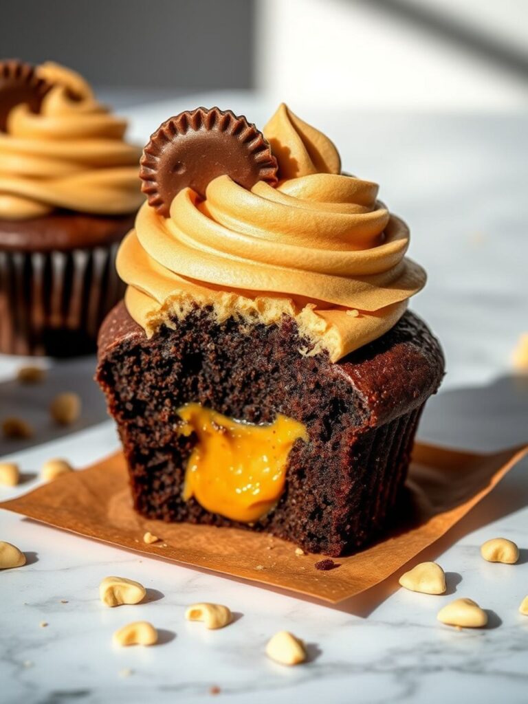Chocolate Peanut Butter Cupcakes
