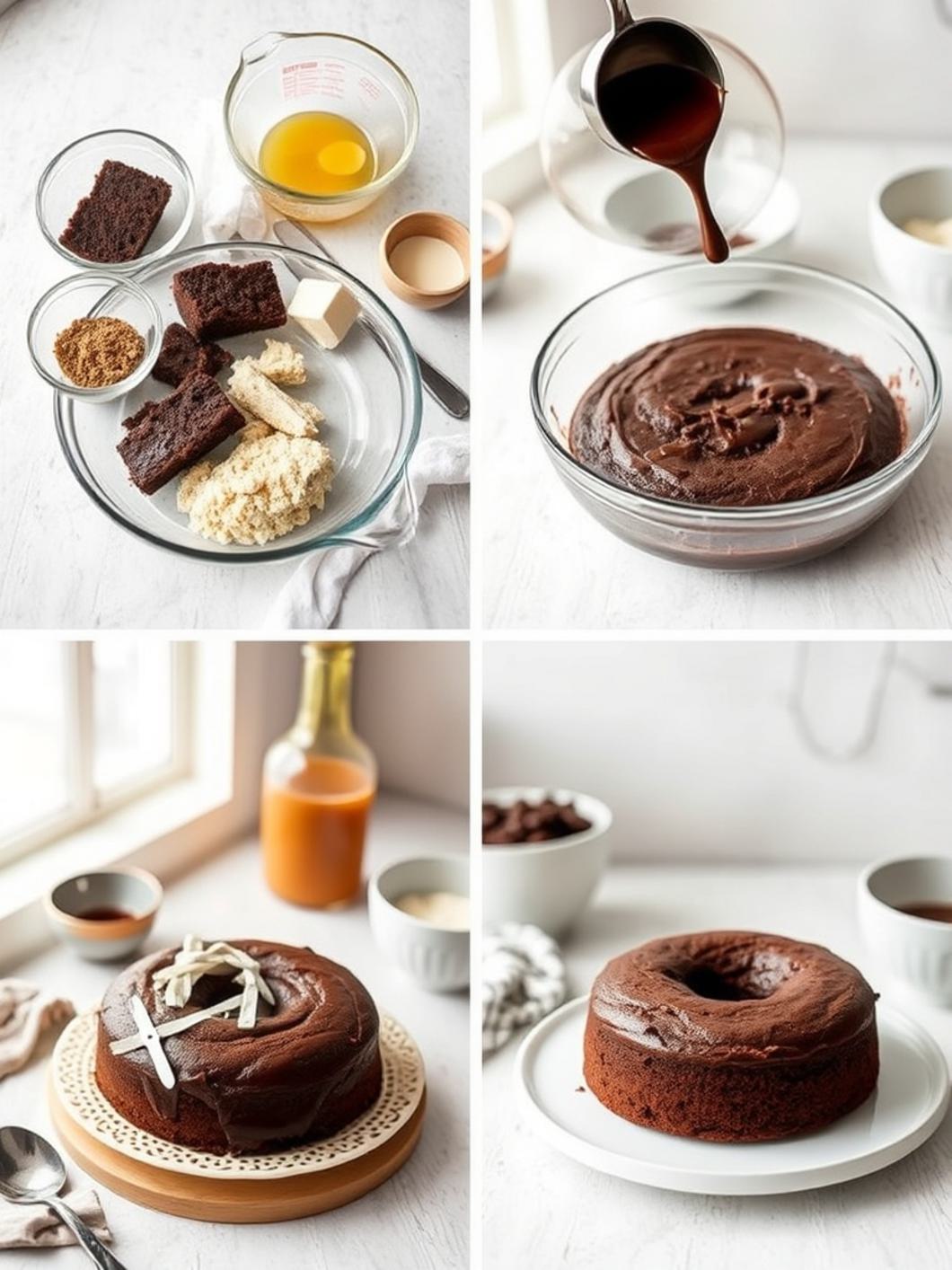 Step-by-Step preparation for Chocolate Pound Cake