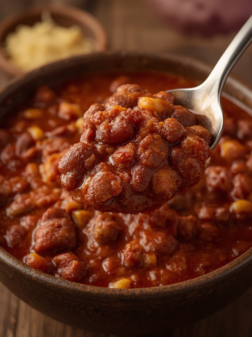 Serving suggestion for Cincinnati Chili