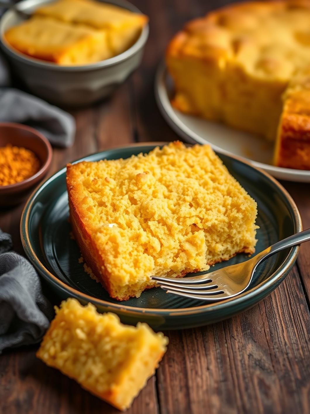 Serving suggestion for Cornbread Cake