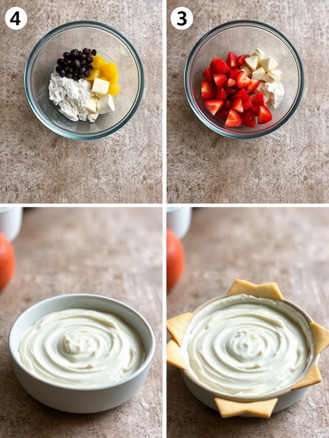 Step-by-Step preparation for Cream Cheese Fruit Dip