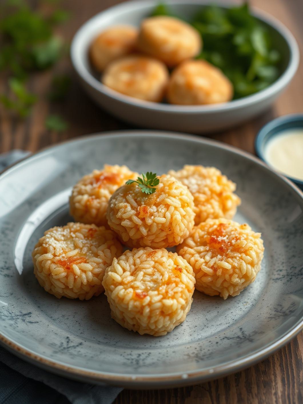 Serving suggestion for Crispy Rice Salmon Bites