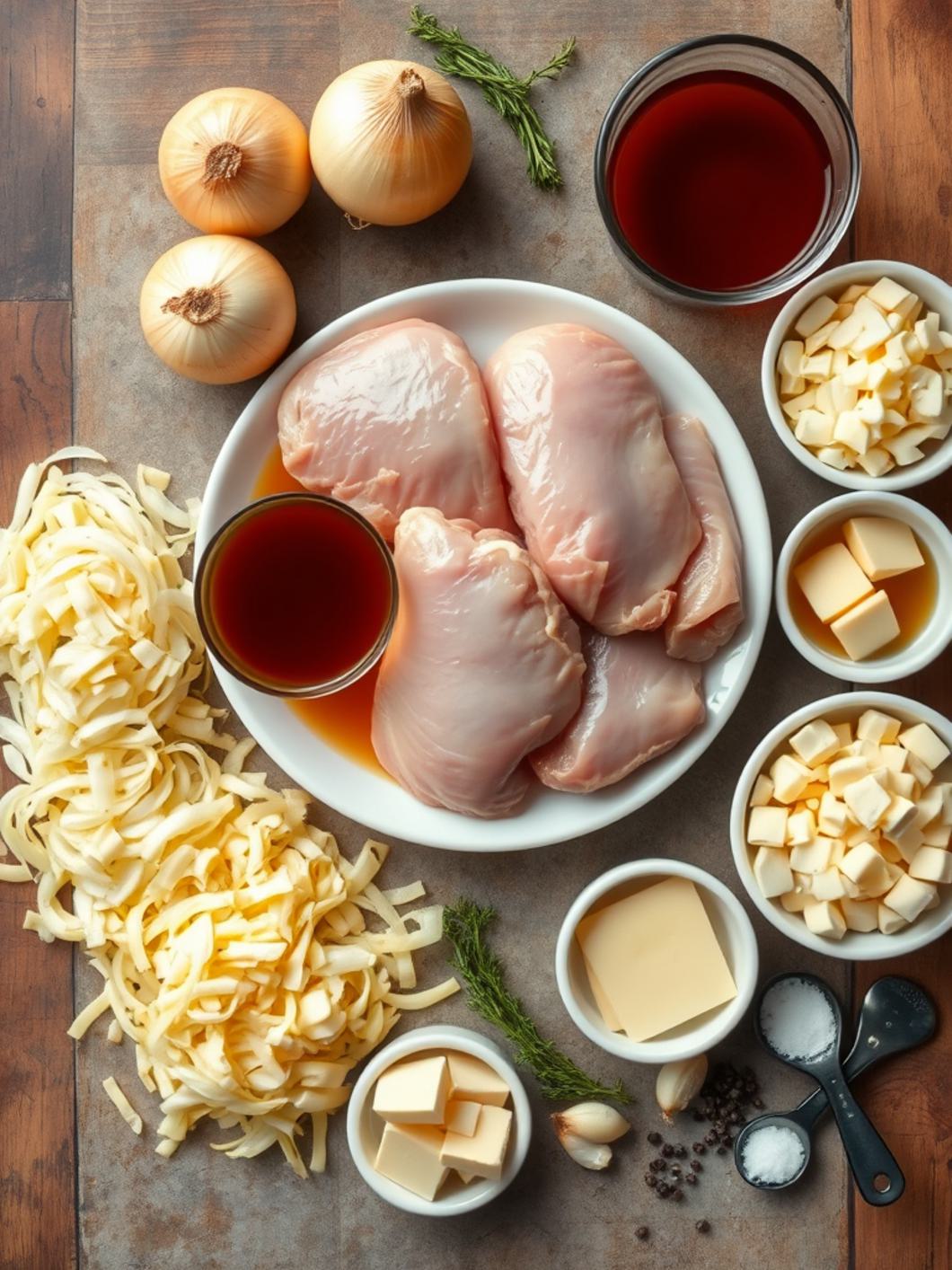 Ingredients for Frence Onion Chicken 
