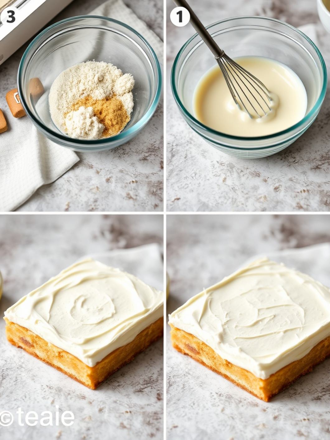 Step-by-Step preparation for Frosted Sugar Cookie Bars