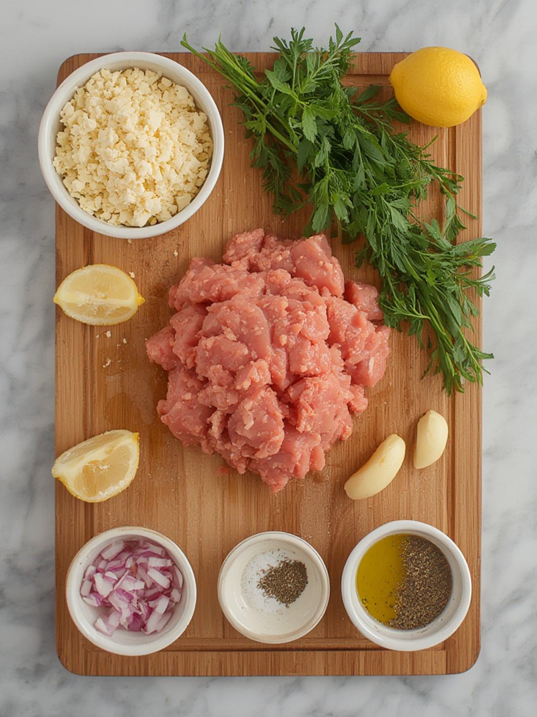 Ingredients for Greek Chicken Meatballs