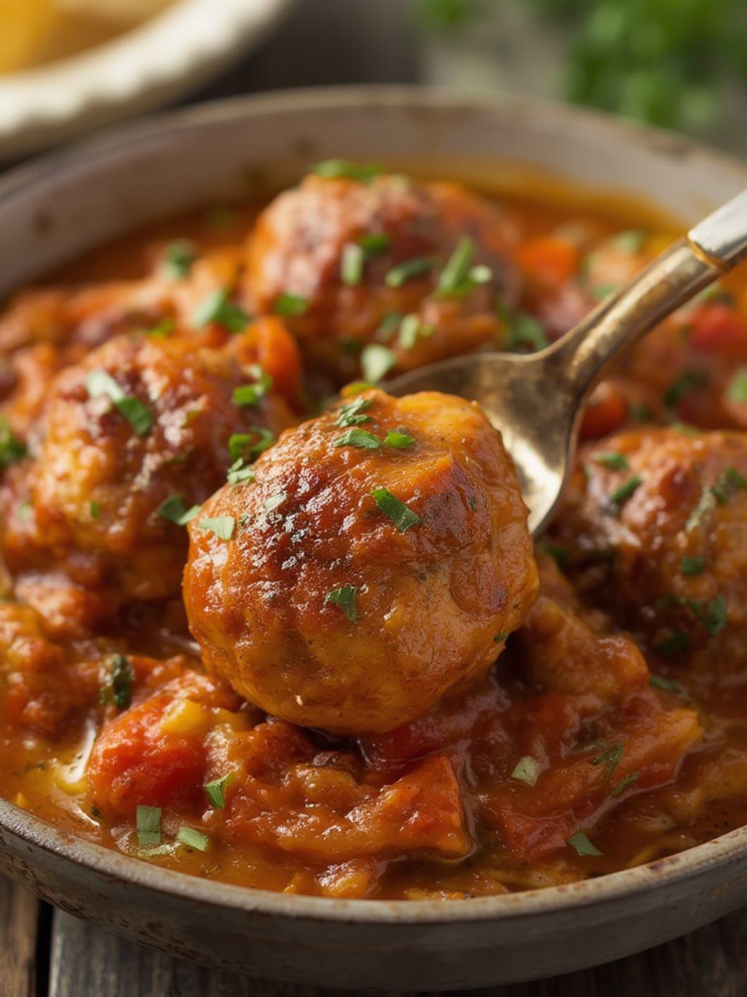 Serving suggestion for Greek Chicken Meatballs