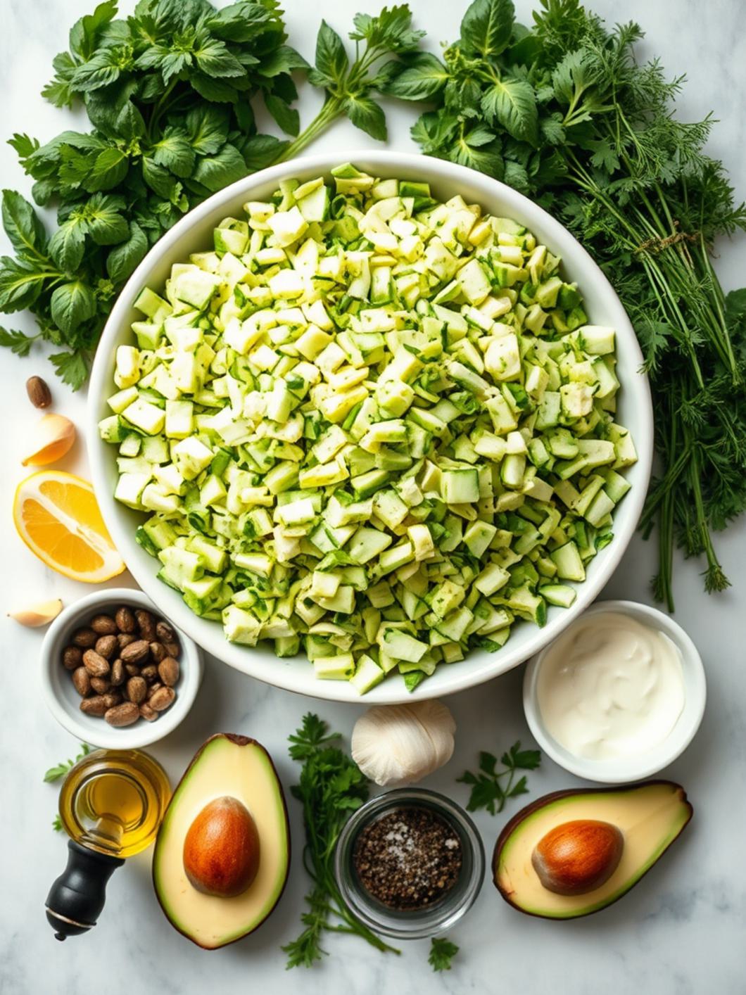 Ingredients for Green Goddess Salad