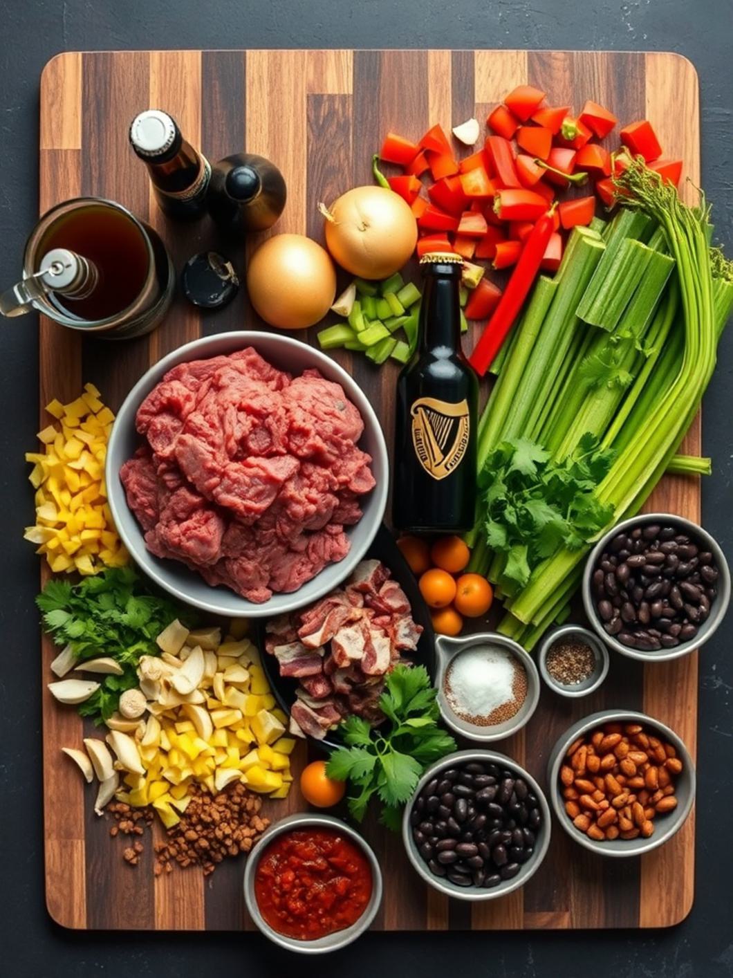 Ingredients for Guinness Chili