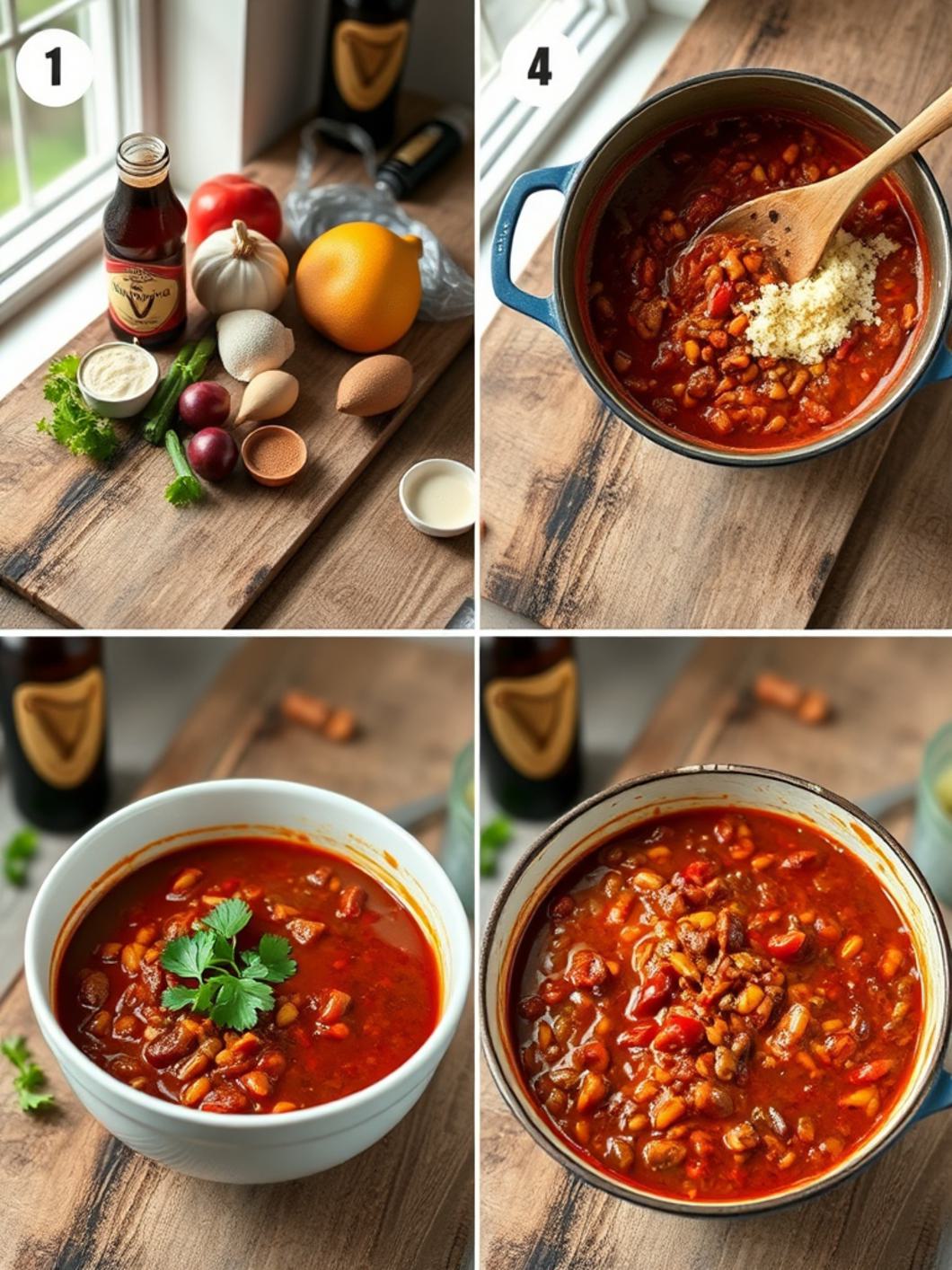 Step-by-Step preparation for Guinness Chili
