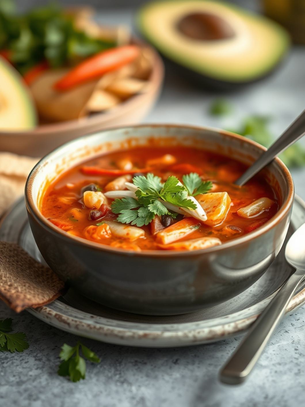 Serving suggestion for High-Protein Tex Mex Soup