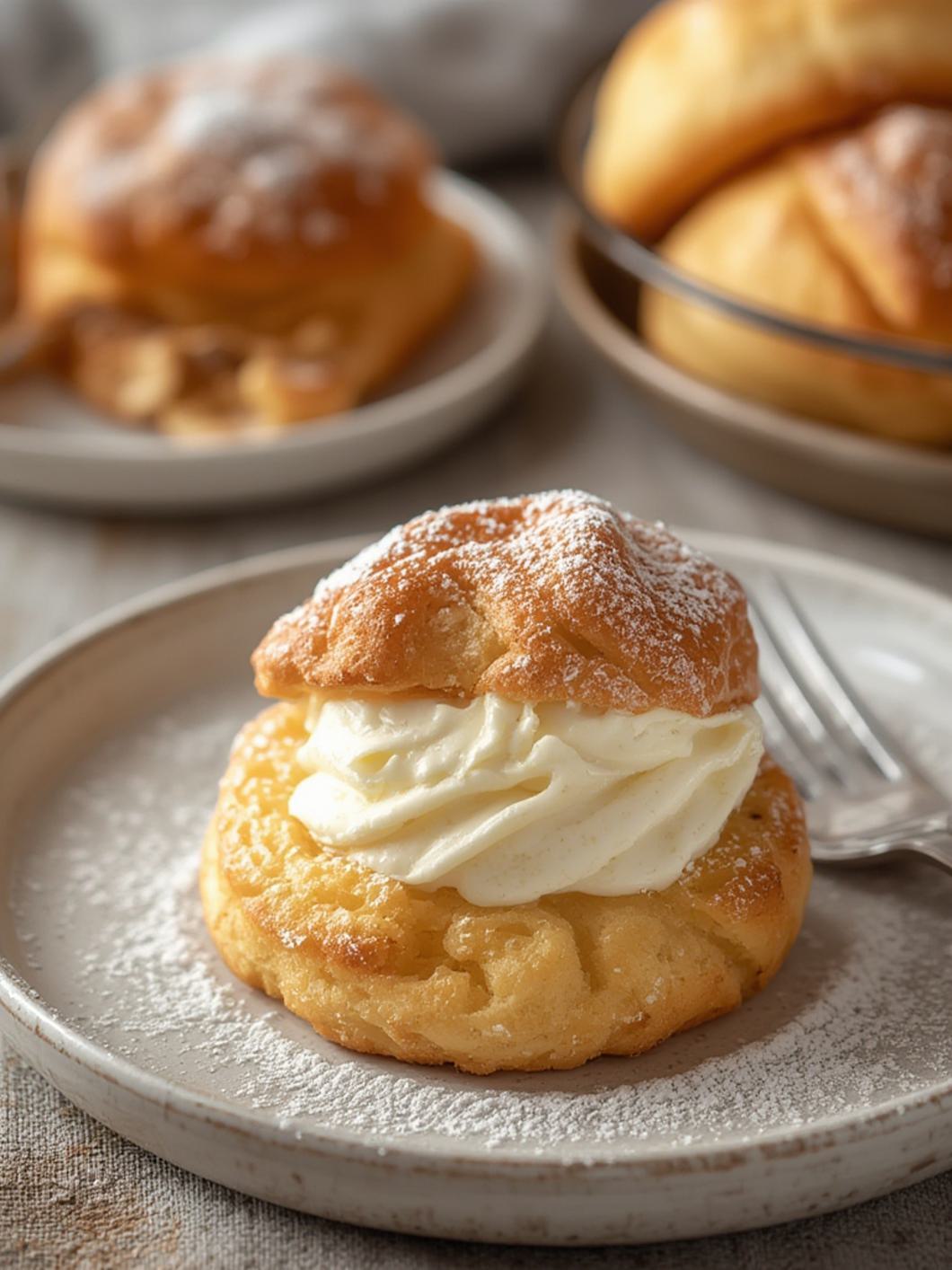 Serving suggestion for Homemade Cream Puffs
