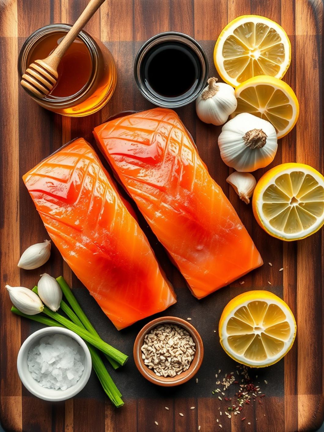 Ingredients for Honey Garlic Glazed Salmon