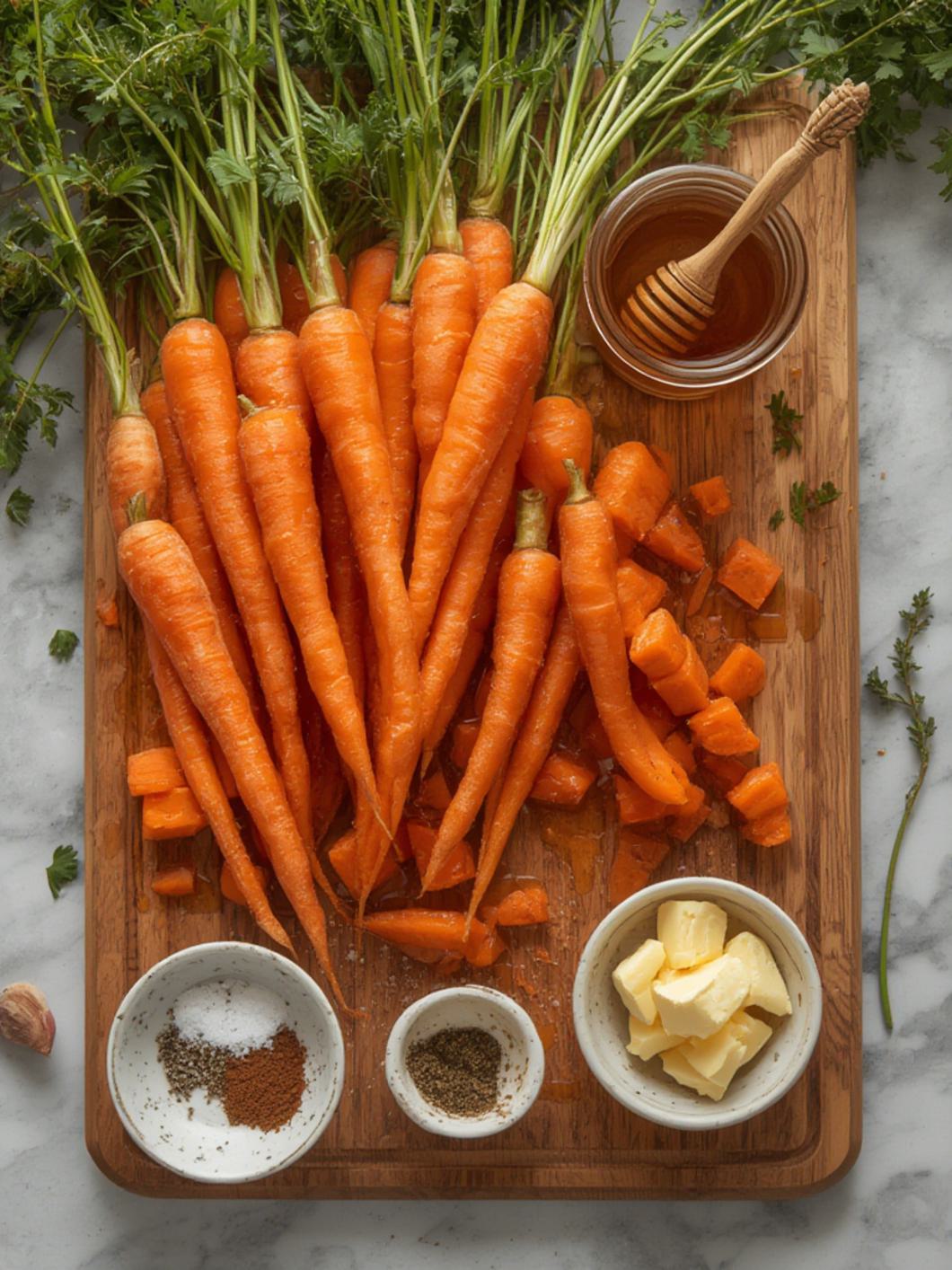 Ingredients for Honey Glazed Carrots