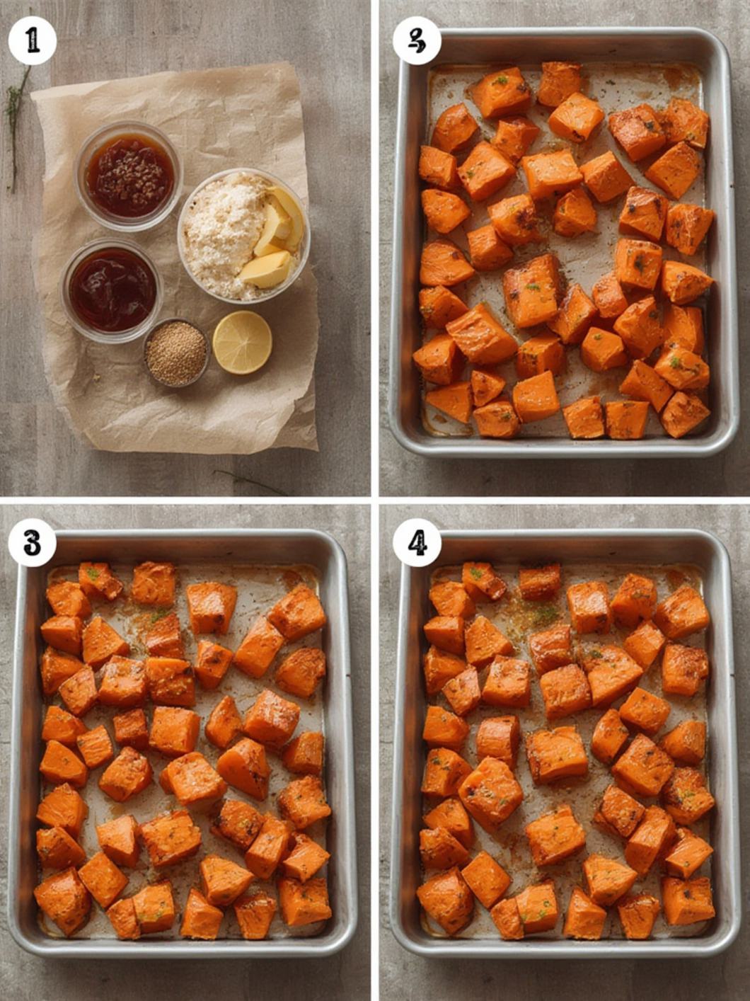Step-by-Step preparation for Honey Roasted Sweet Potatoes