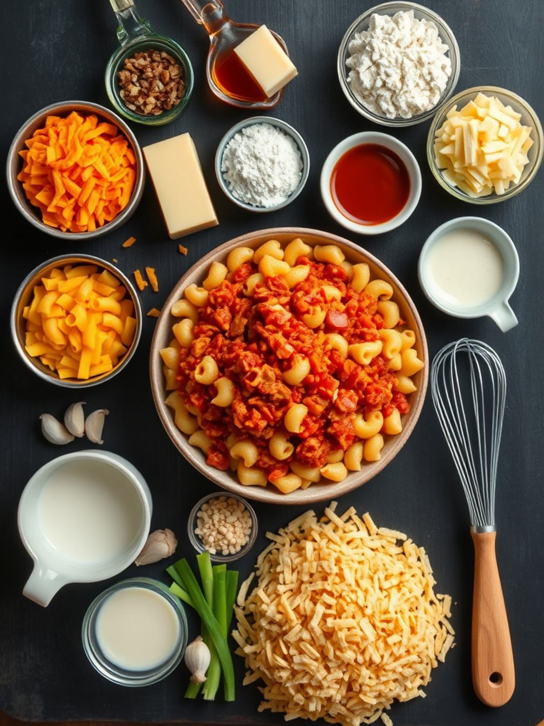 Ingredients for Kimchi Mac And Cheese