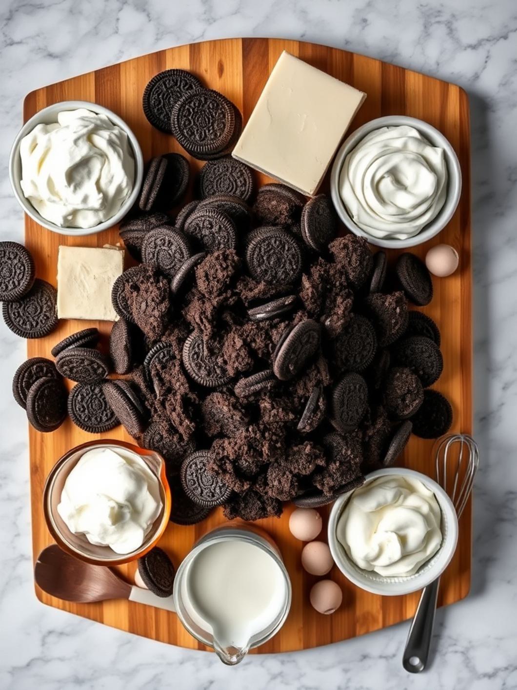 Ingredients for Layered Oreo Dessert