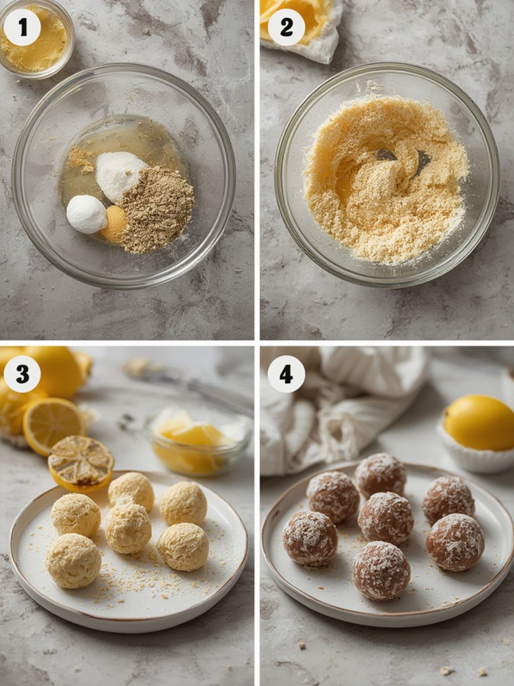 Step-by-Step preparation for Lemon Truffles
