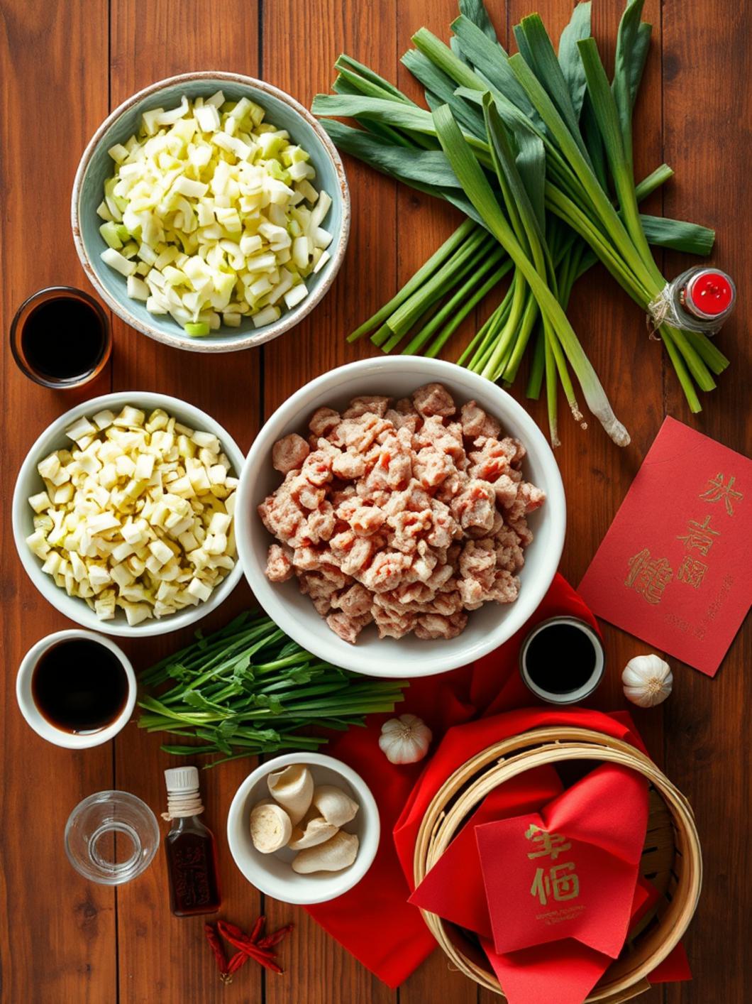 Ingredients for Lunar New Year Dumplings
