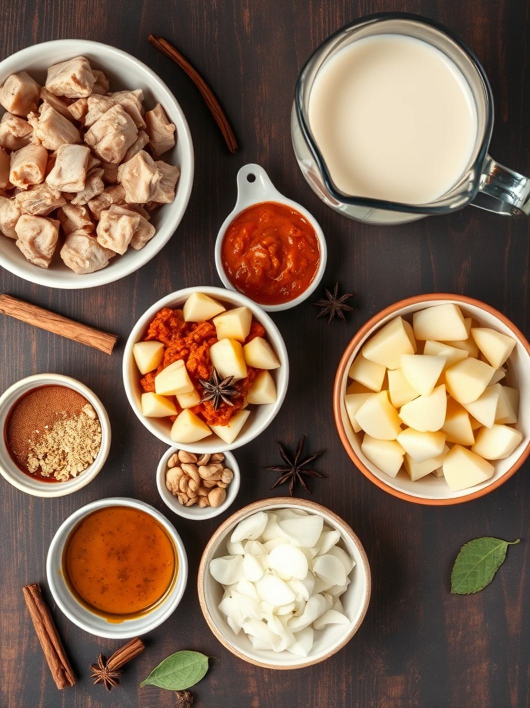 Ingredients for Massaman Curry
