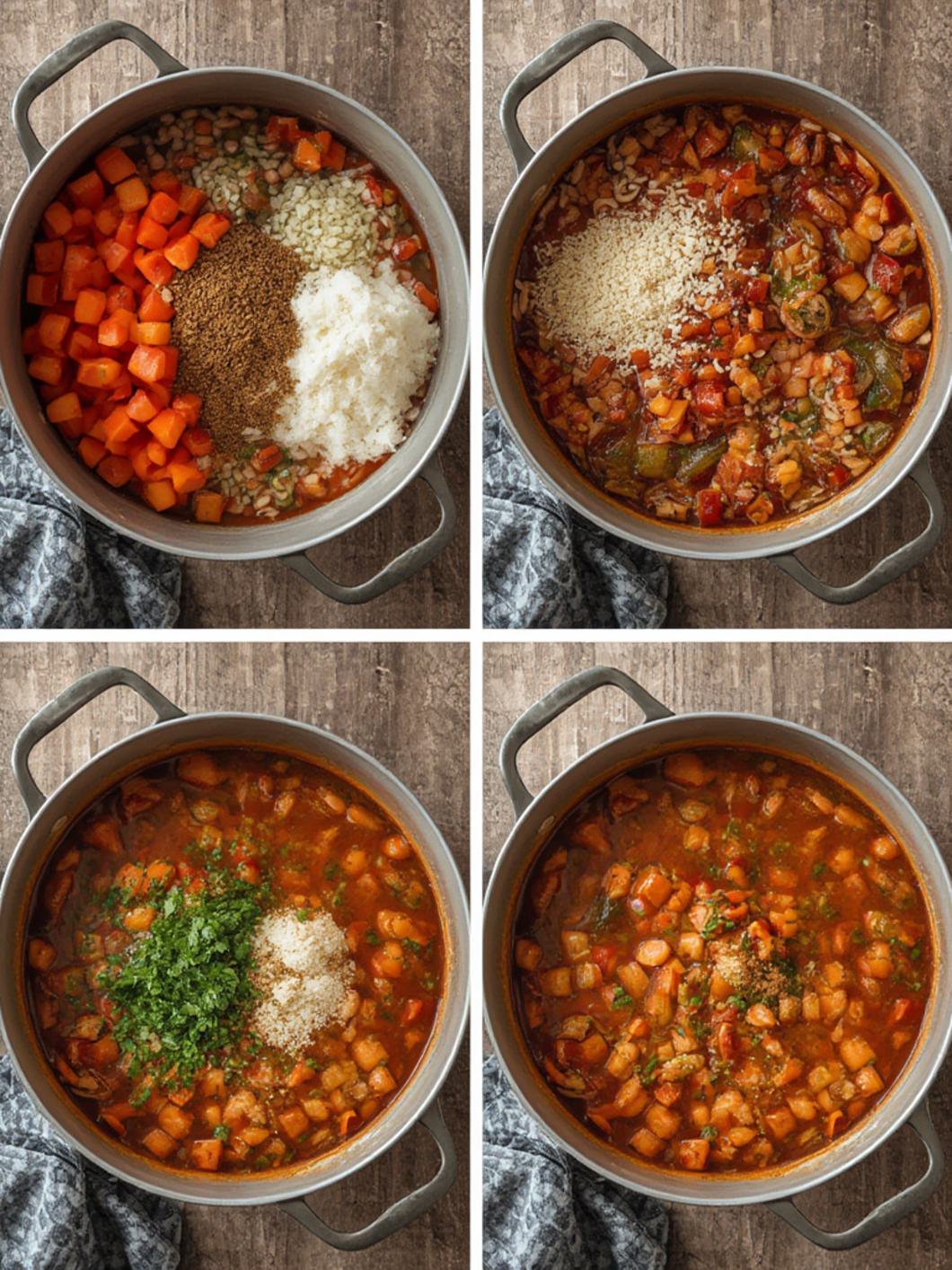 Step-by-Step preparation for Minestrone Soup