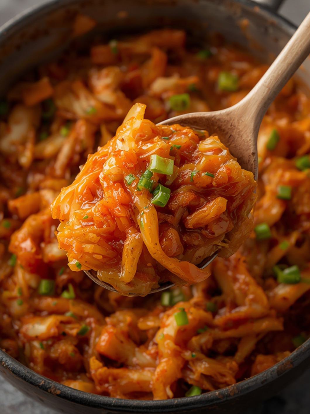 Serving suggestion for Napa Cabbage Kimchi