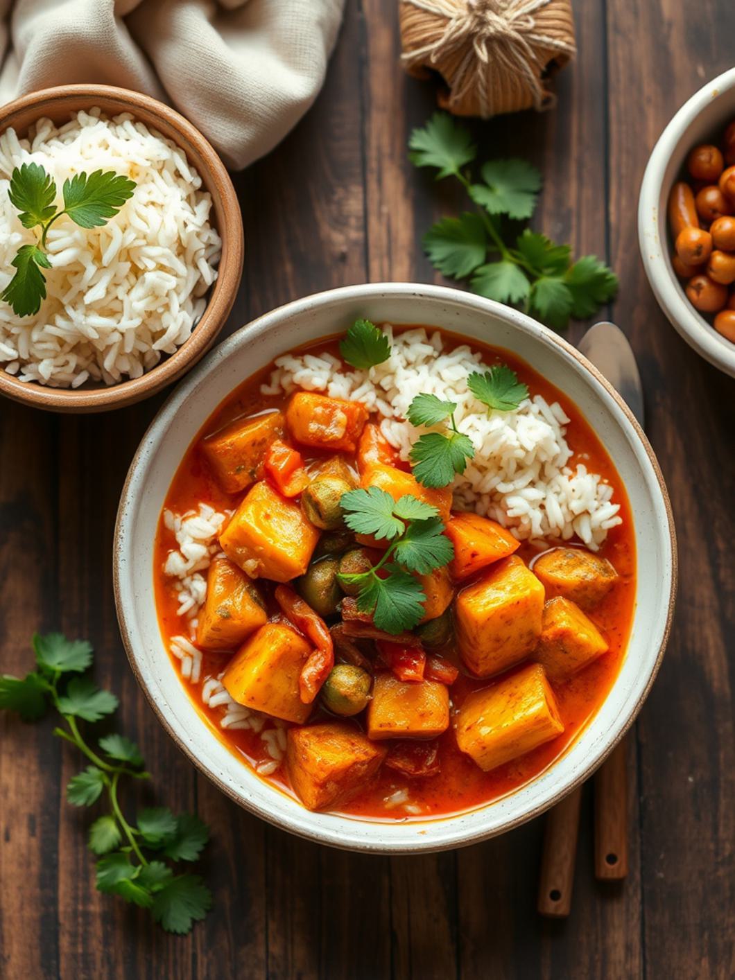 Serving suggestion for One-Pot Vegetable Red Curry