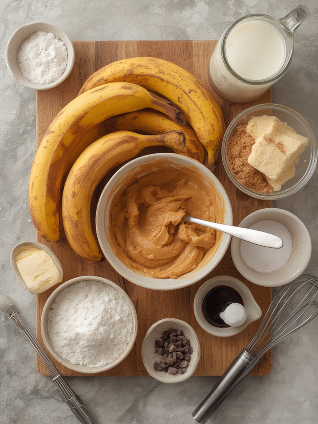 Ingredients for Peanut Butter Banana Muffins